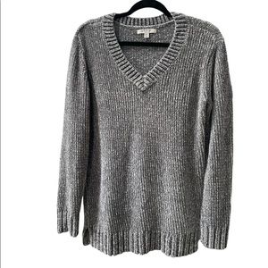 Orvis Gray Chenille Sweater V Neck Super Soft- Medium